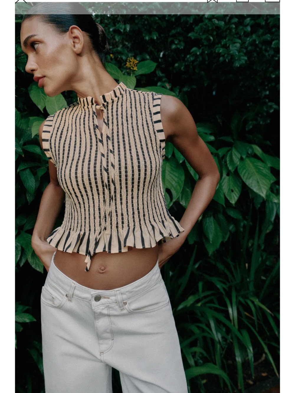 Zara striped smocked top